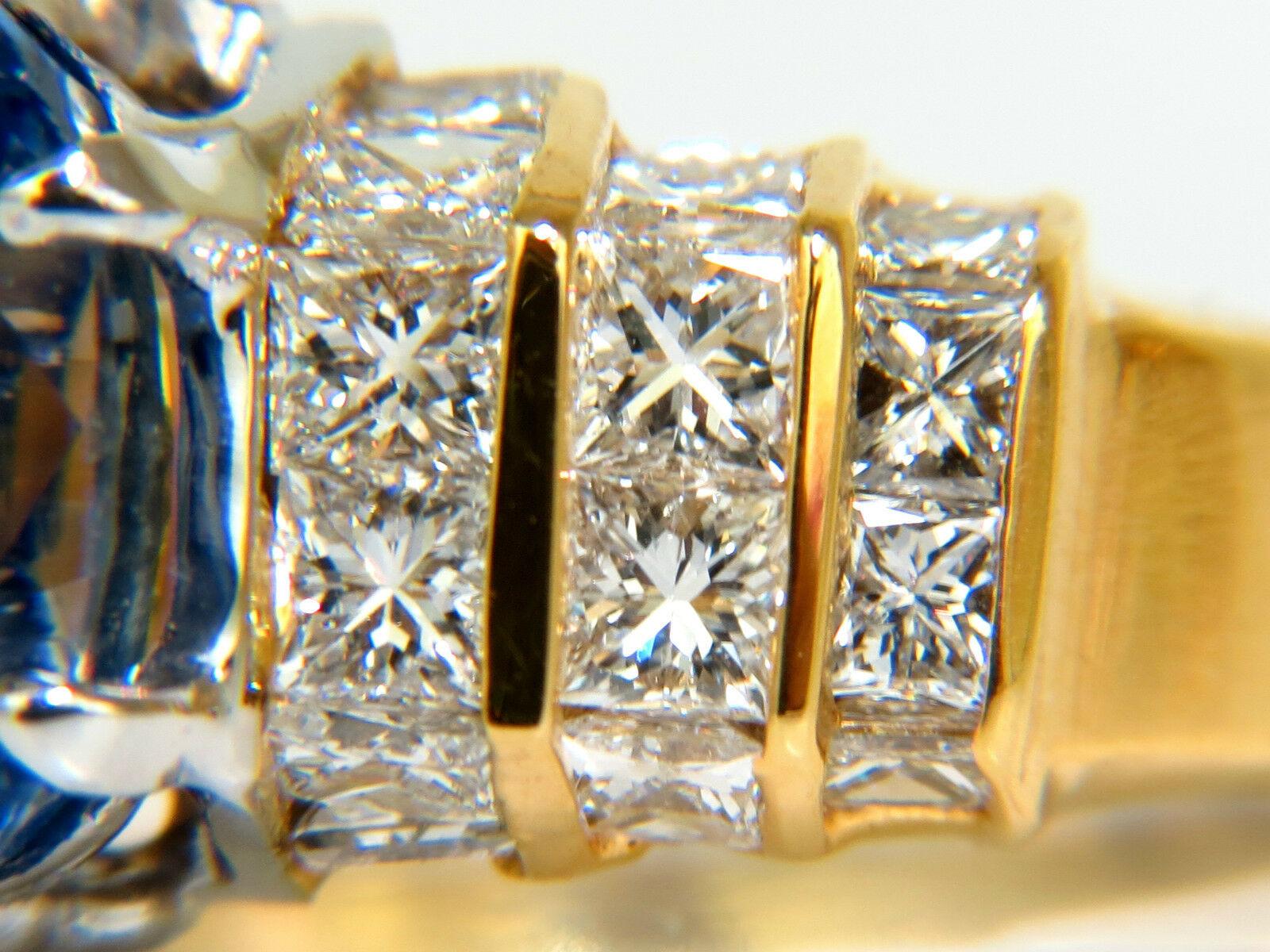 GIA 8,89 Karat natürlicher feiner Saphir Diamant Ring Kornblume Classic 14KT für Damen oder Herren im Angebot