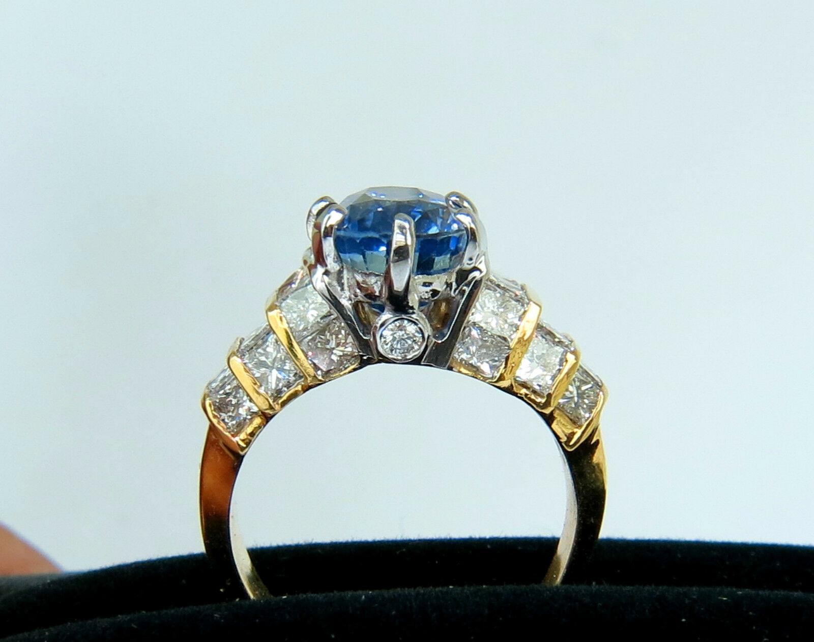 GIA 8,89 Karat natürlicher feiner Saphir Diamant Ring Kornblume Classic 14KT im Angebot 2