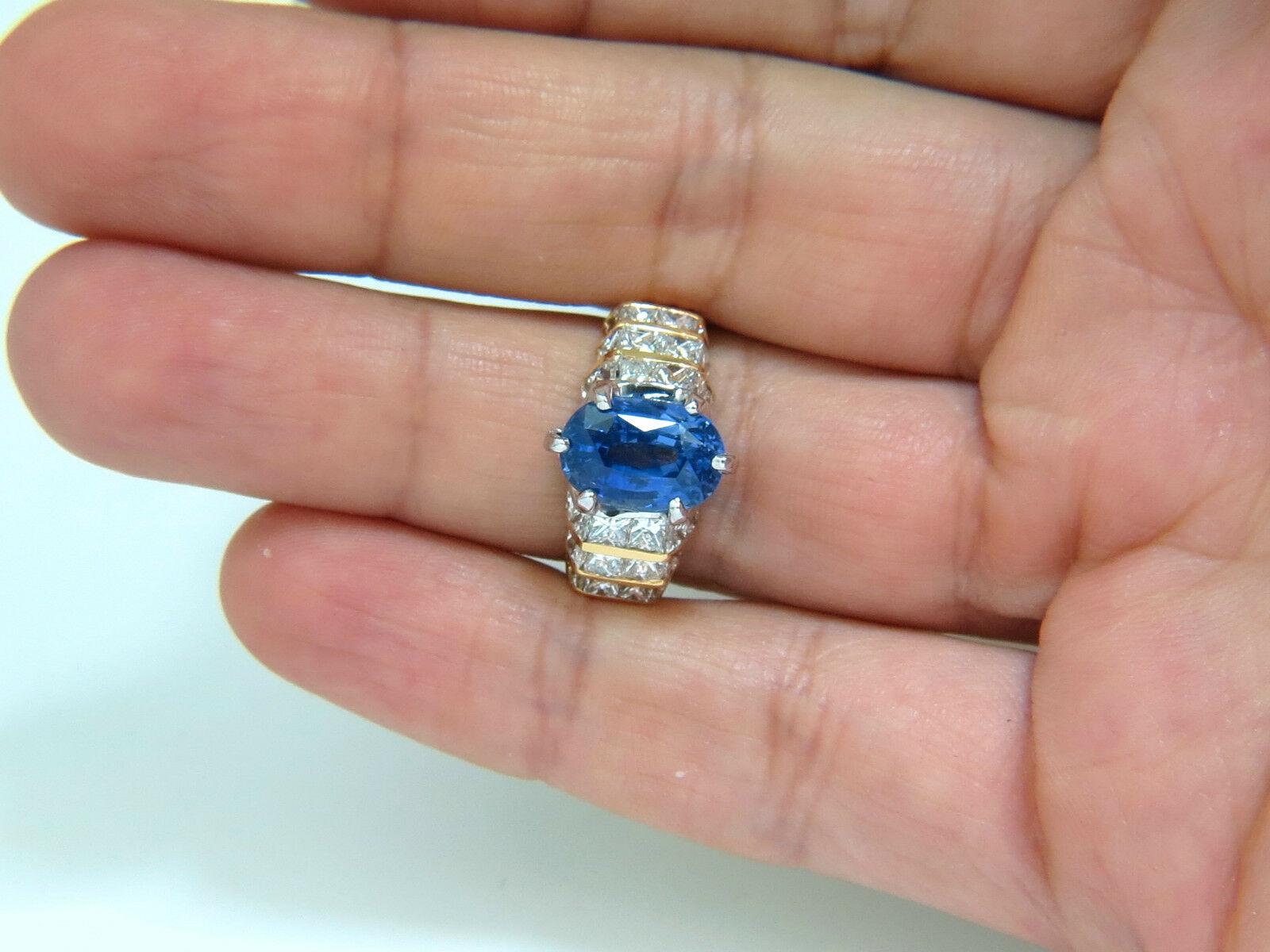 GIA 8.89CT Natural Fine Sapphire Diamond Ring Cornflower Classic 14KT For Sale 3