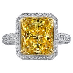 GIA 8.94ct Natural Fancy Light Yellow Diamond Ring Set in Platinum
