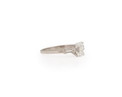 GIA .91 Karat Gesamtgewicht Art Deco Diamant Platin Verlobungsring