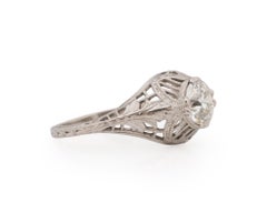 GIA .92 Carat Art Deco Diamond Platinum Engagement Ring