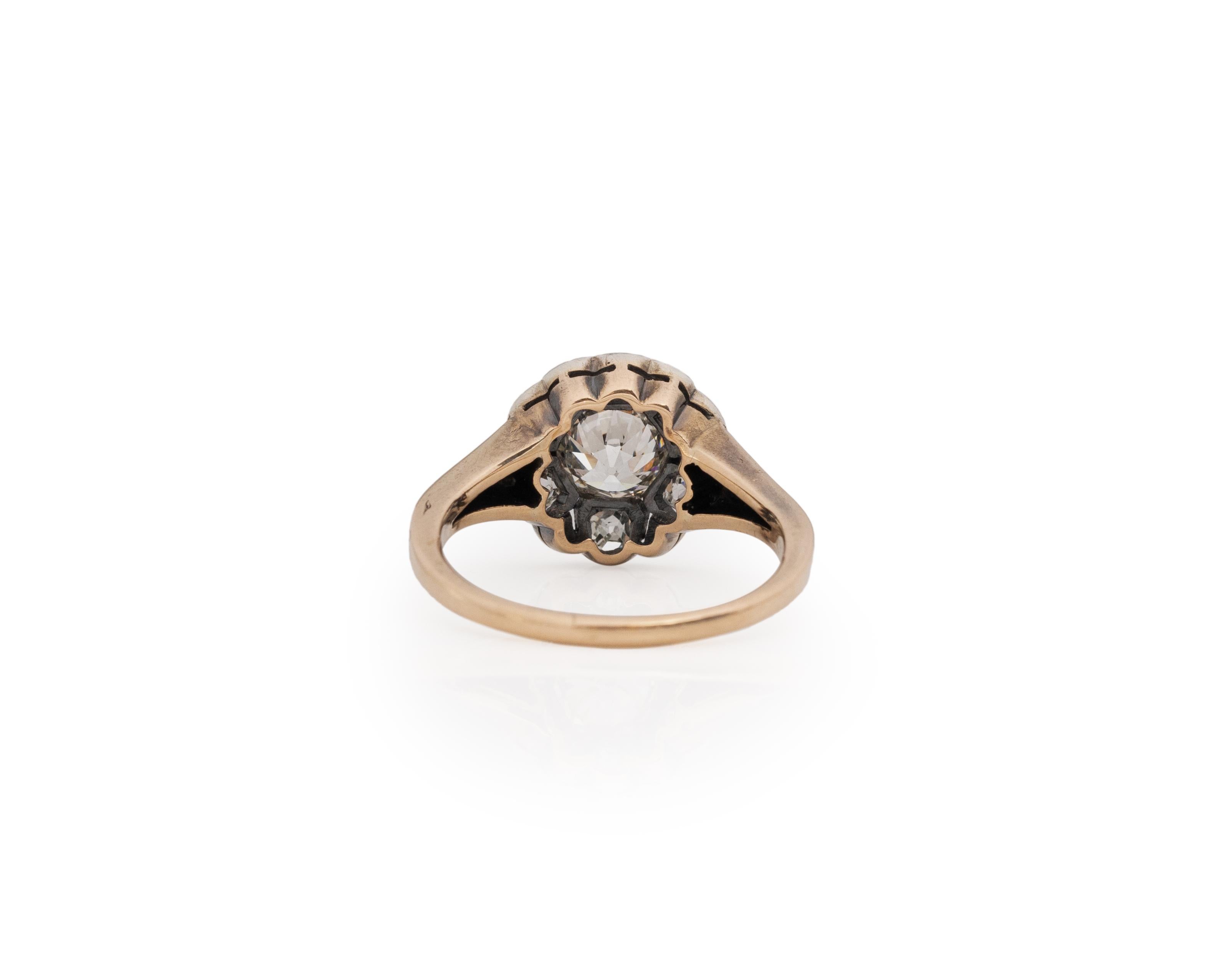 GIA .93 Carat Edwardian Diamond 14 Karat Yellow Gold Engagement Ring In Good Condition For Sale In Atlanta, GA