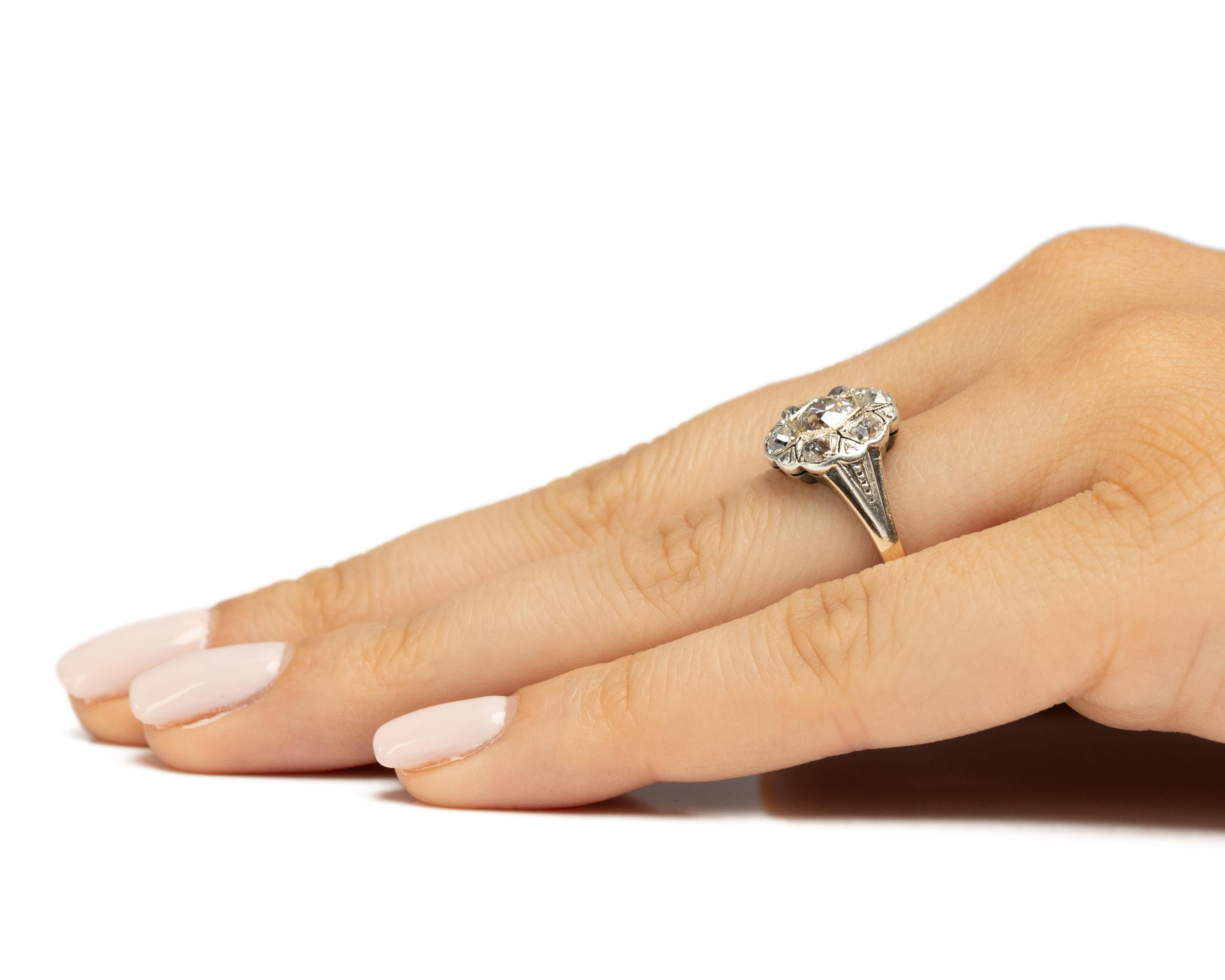 GIA .93 Carat Edwardian Diamond 14 Karat Yellow Gold Engagement Ring For Sale 2