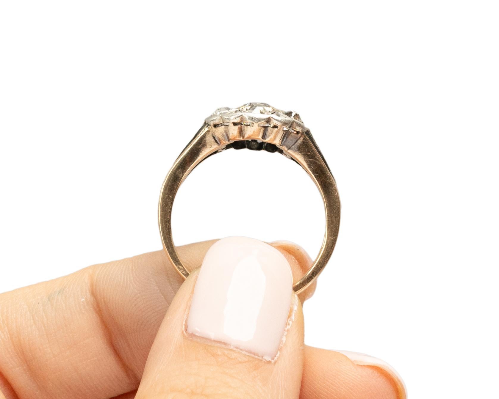 GIA .93 Carat Edwardian Diamond 14 Karat Yellow Gold Engagement Ring For Sale 3