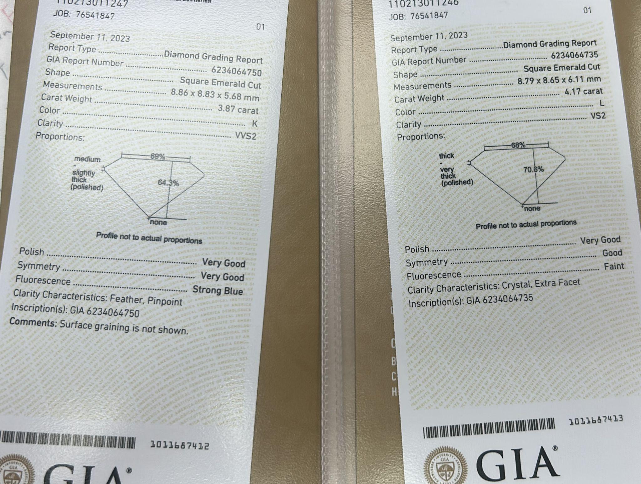 Modern GIA 9.34 Carat Square Emerald Diamond Earrings For Sale