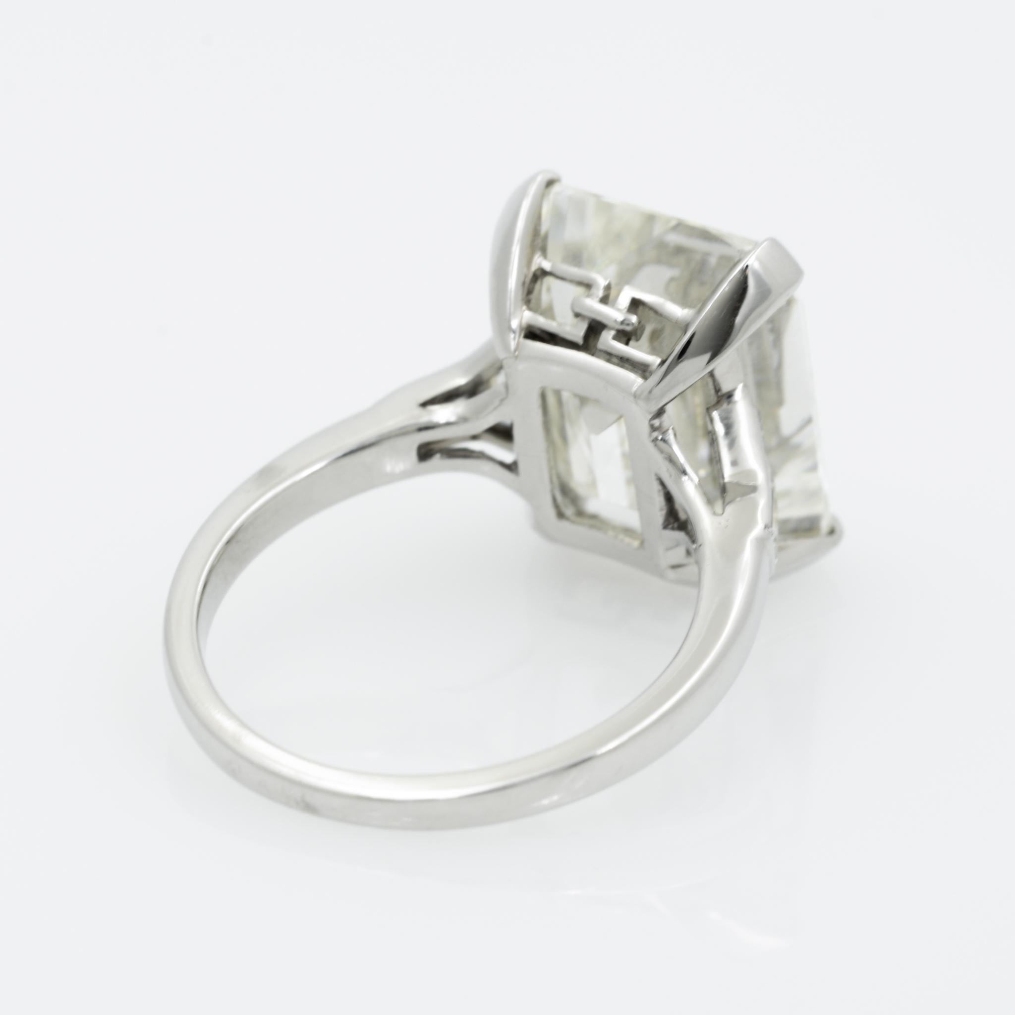GIA 9.66 Carat Emerald Cut and 5-Stone Diamond Ring In New Condition In Dallas, TX