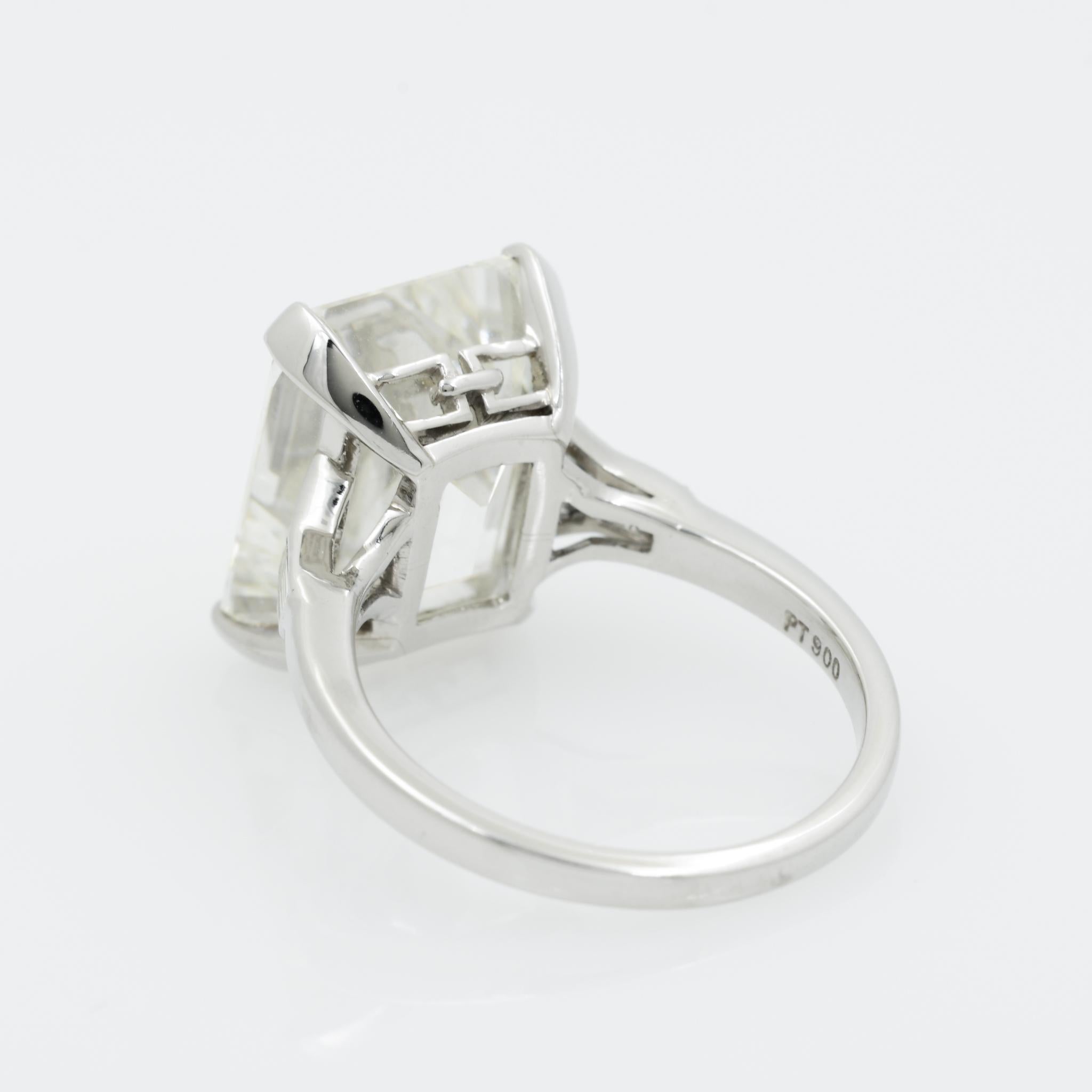Women's or Men's GIA 9.66 Carat Emerald Cut and 5-Stone Diamond Ring