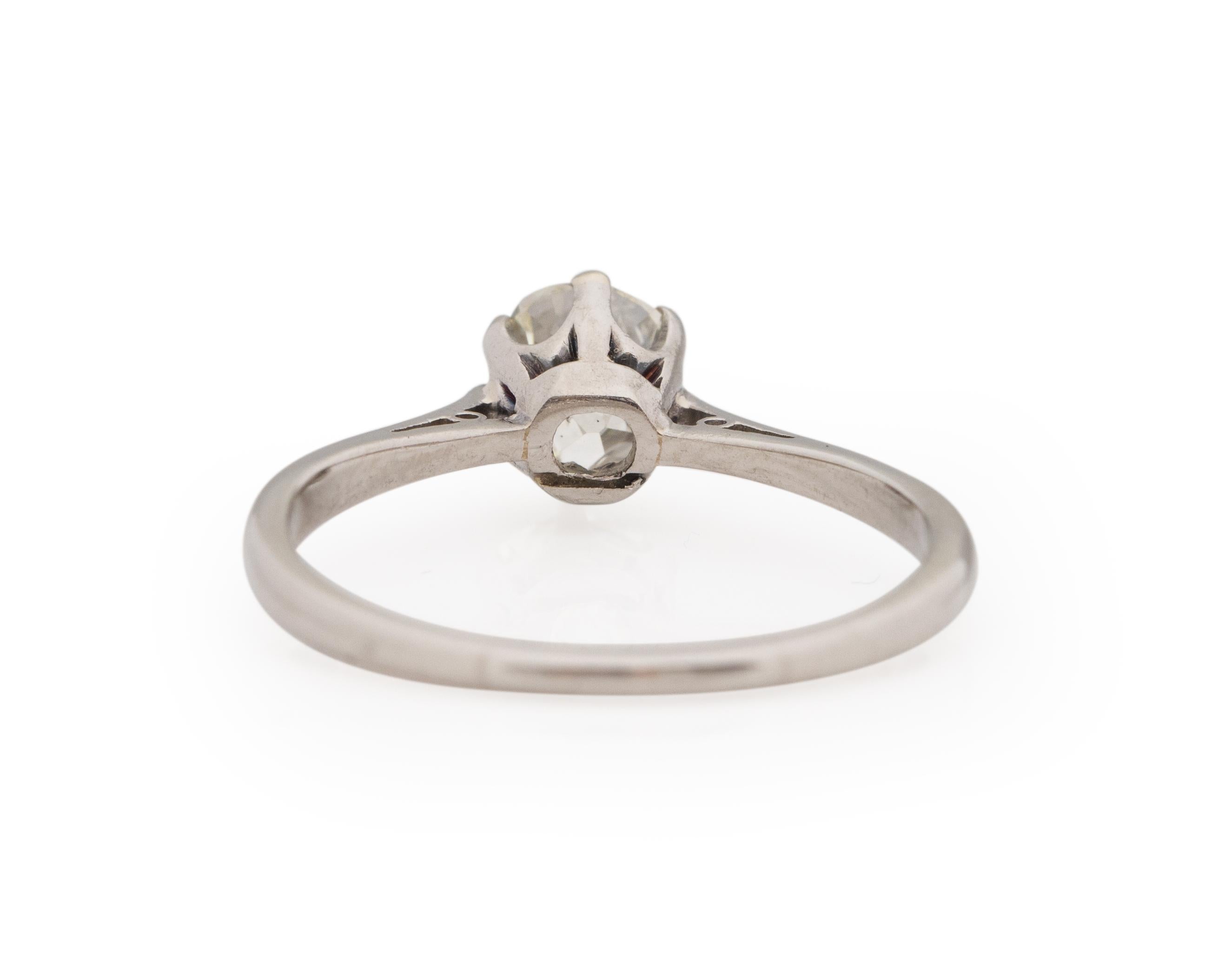 GIA Anillo de compromiso de platino con diamantes Art Decó de 0,97 quilates en Bueno estado para la venta en Hicksville, NY