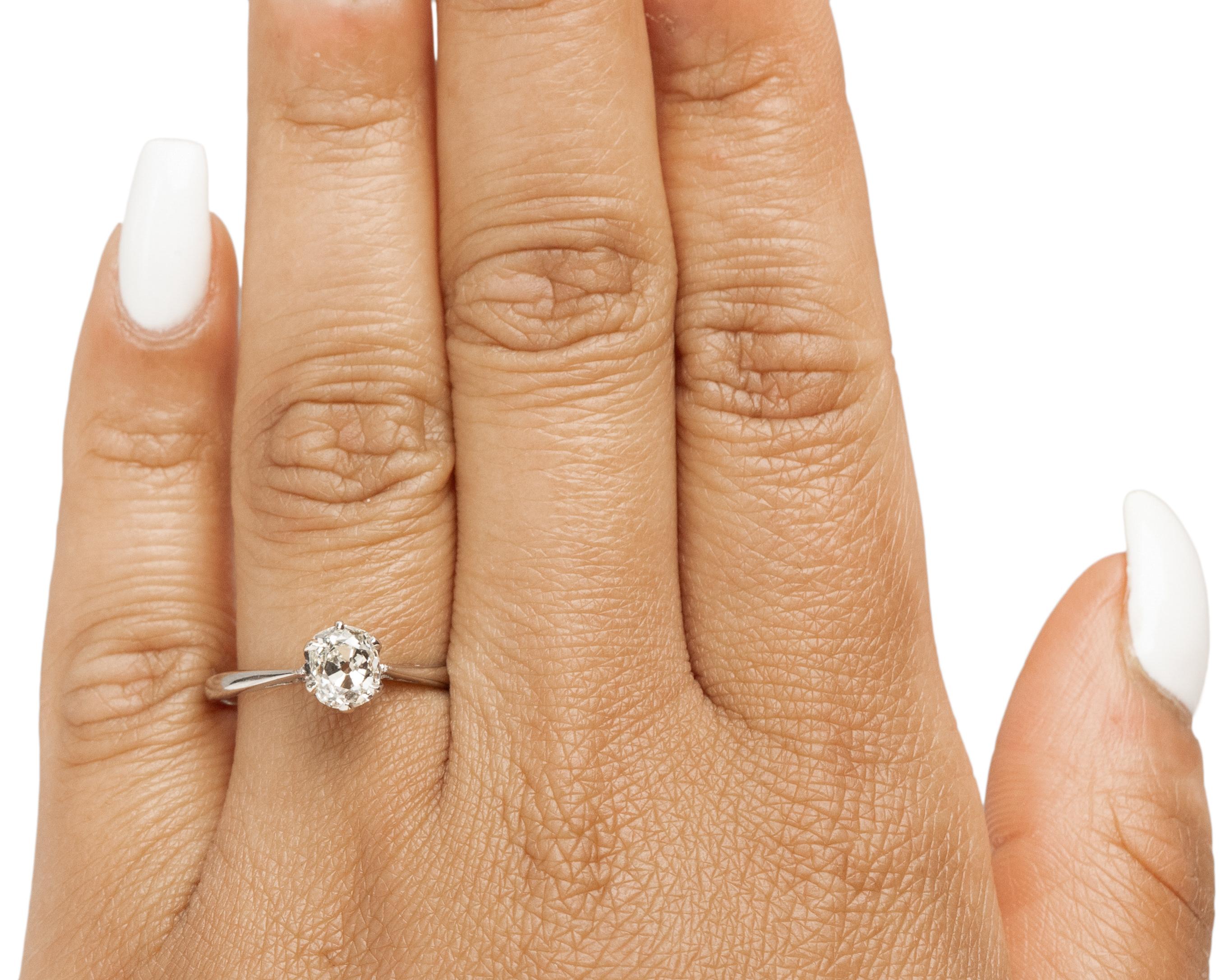 De las mujeres GIA Anillo de compromiso de platino con diamantes Art Decó de 0,97 quilates en venta