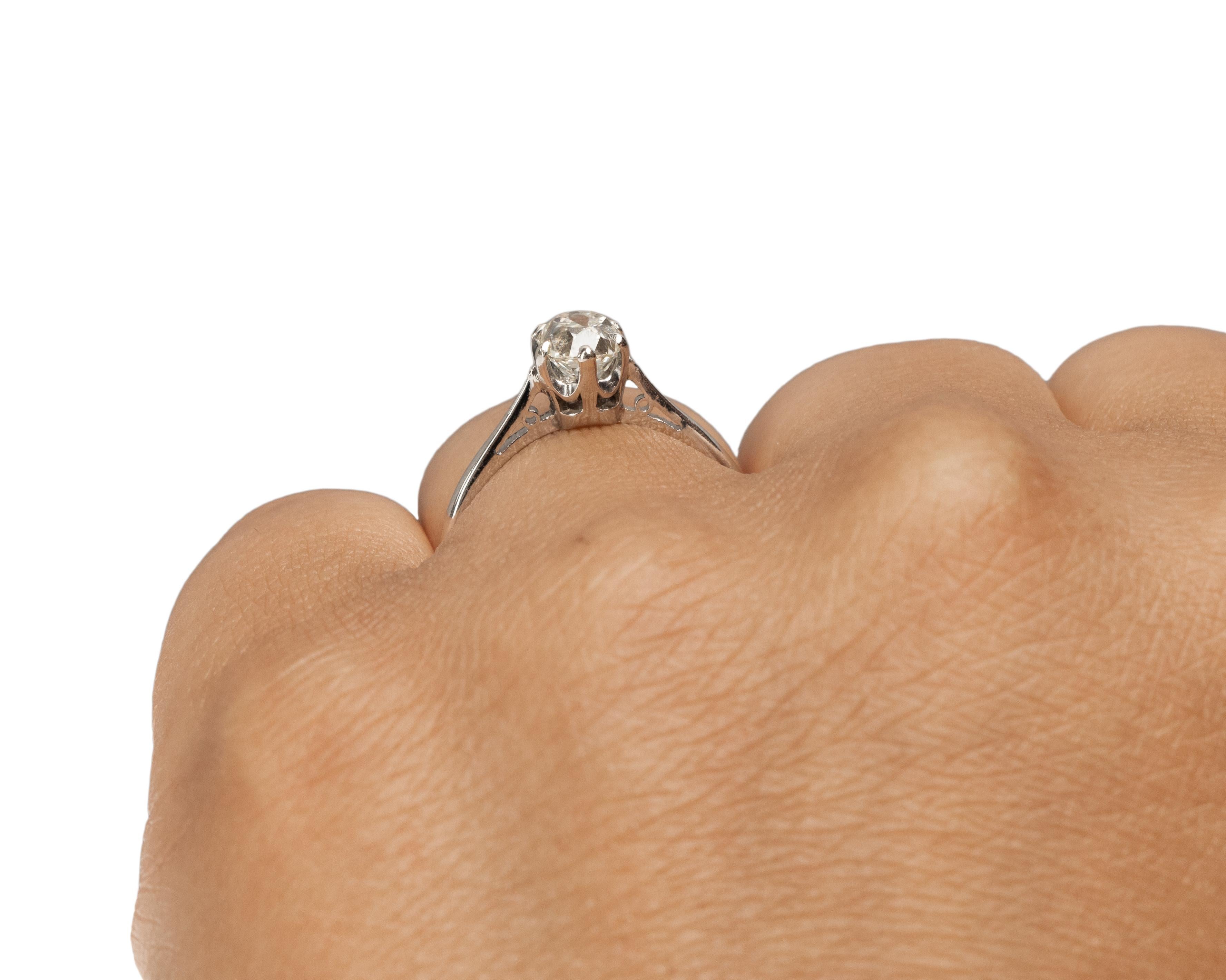 GIA Anillo de compromiso de platino con diamantes Art Decó de 0,97 quilates en venta 1