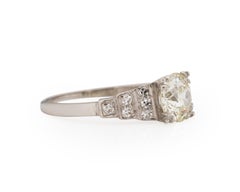 GIA .98 Carat Art Deco Diamond Platinum Engagement Ring