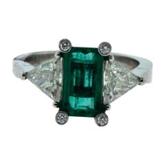 GIA AAAAA+ Finest Natural Beryl Emerald Diamond Platinum Ring