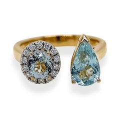 GIA AAP Certified 2.64 Carat Paraiba Tourmaline Round Diamond Yellow Gold Ring