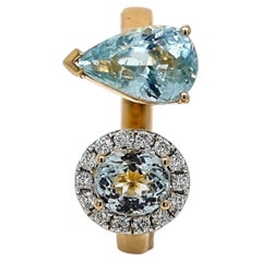 GIA AAP Certified 2.64 Carat Paraiba Tourmaline Round Diamond Yellow Gold Ring