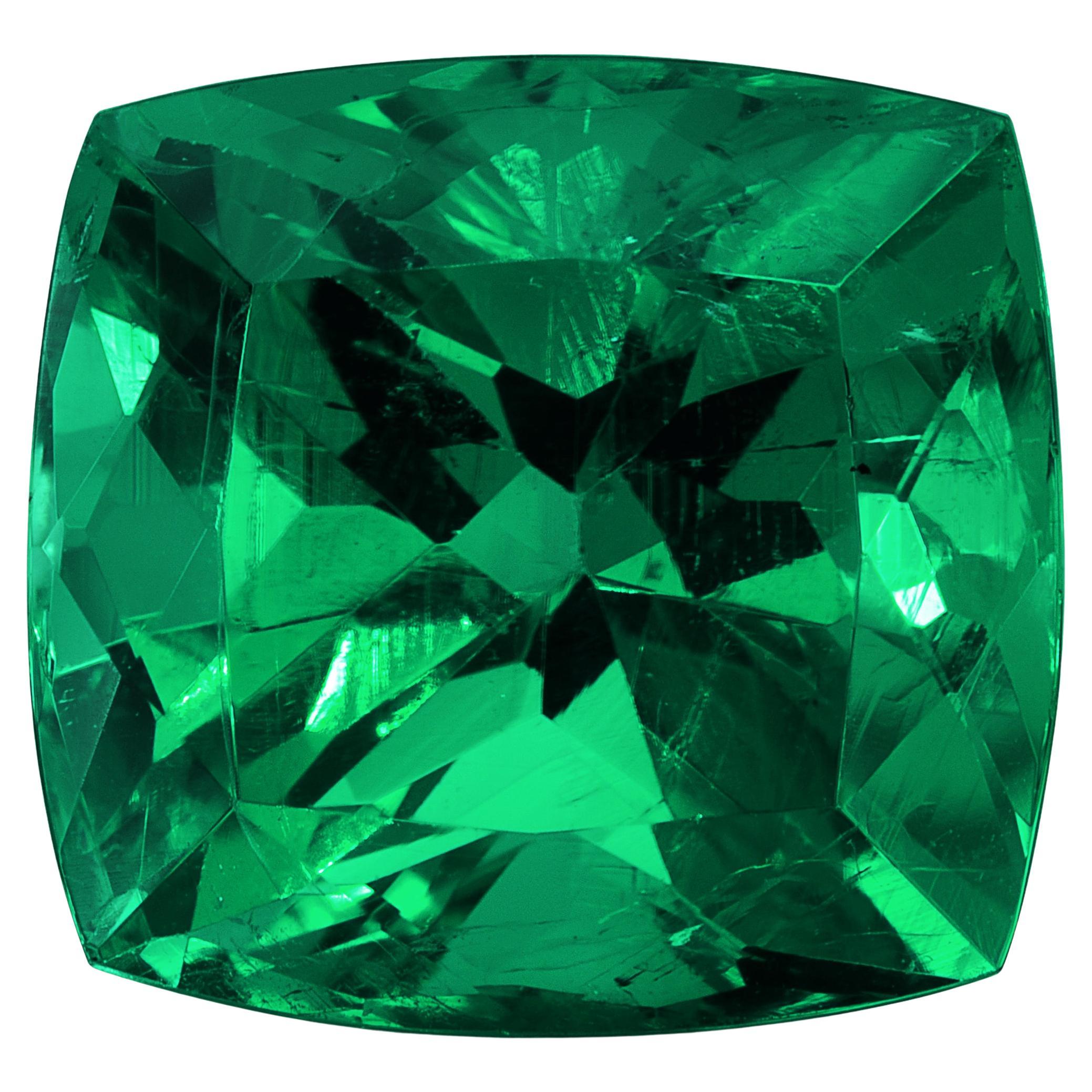 GIA and AGL Certified 6.30 Carat Natural Colombian Emerald