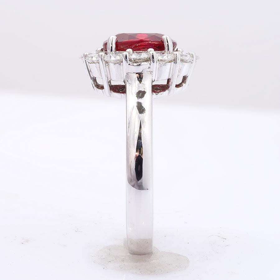 GIA and Git Certified 2.01ct Natural Unheated Ruby Diamond 18k White Gold Ring In New Condition For Sale In Los Angeles, CA
