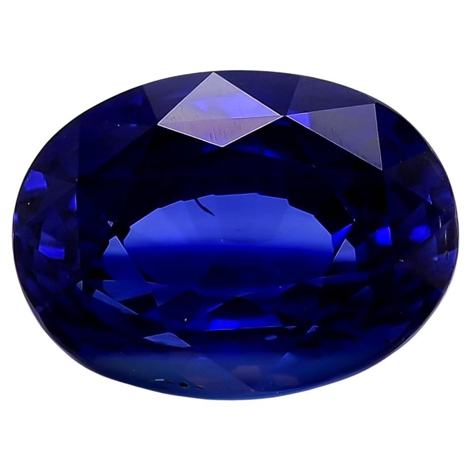 GIA and GRS Certified 7.45 Carat Sri Lankan Natural Unheated Blue Sapphire For Sale