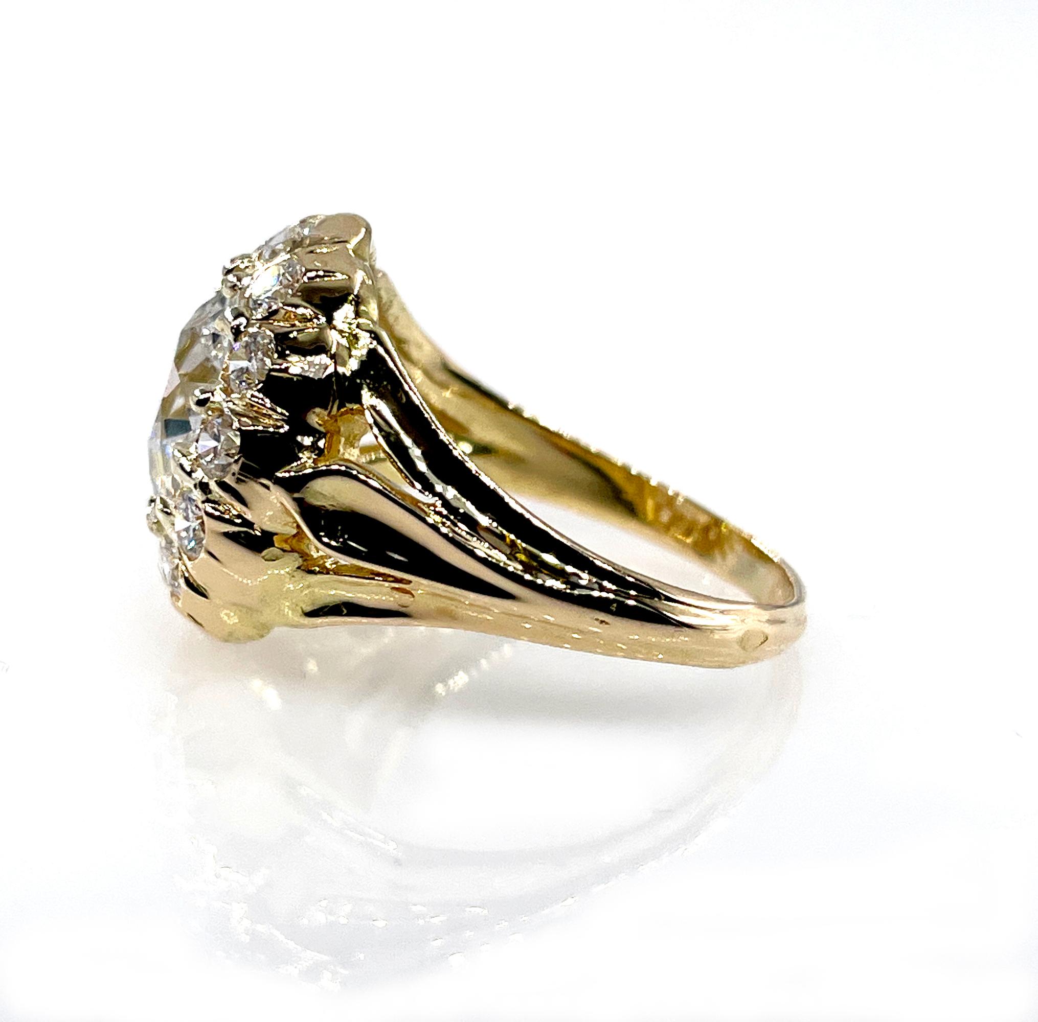 victorian cluster diamond ring