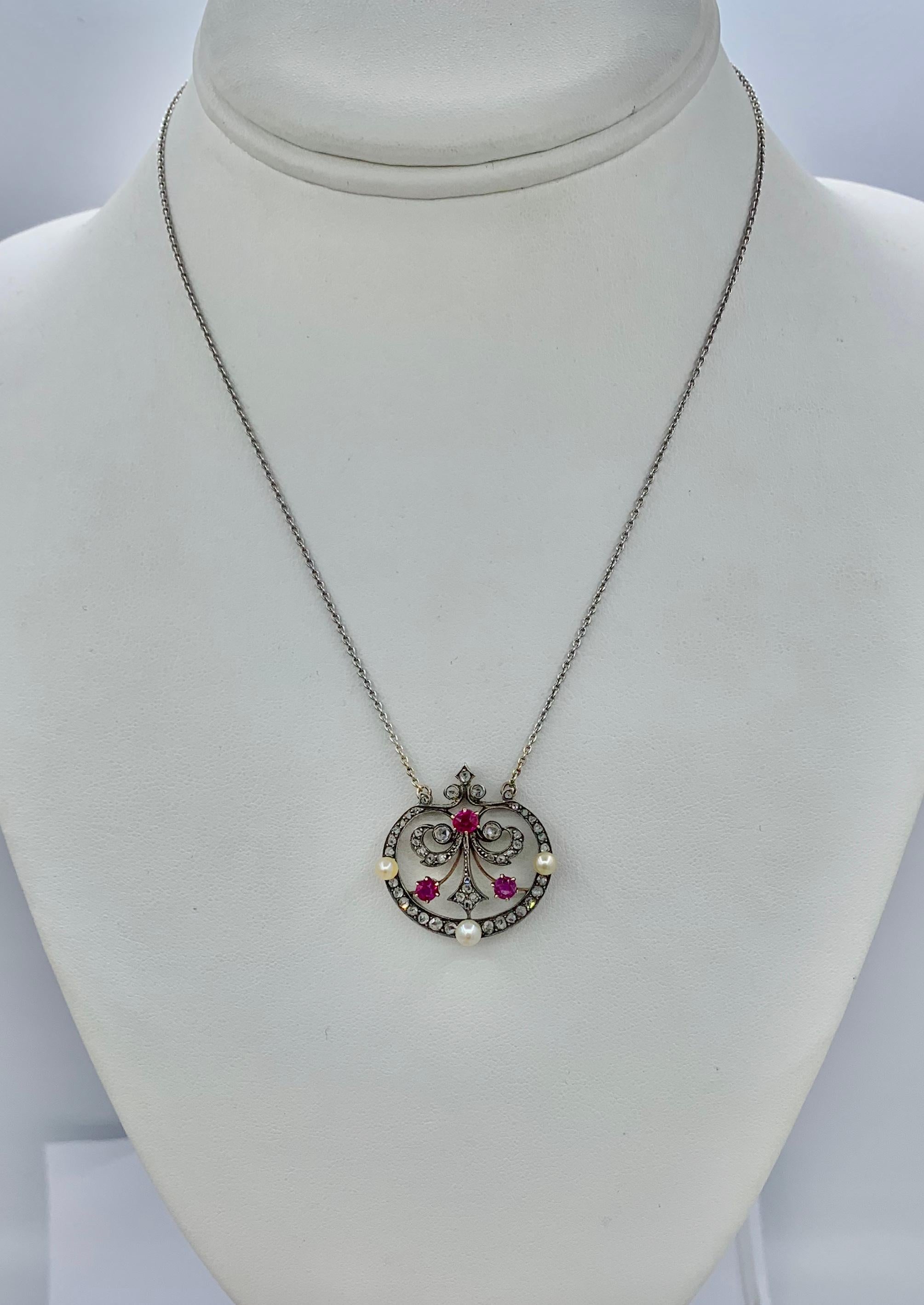 rose cut ruby diamond necklace