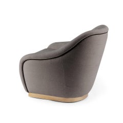 Gia Armchair Paris Antracite in Polished Brass Base