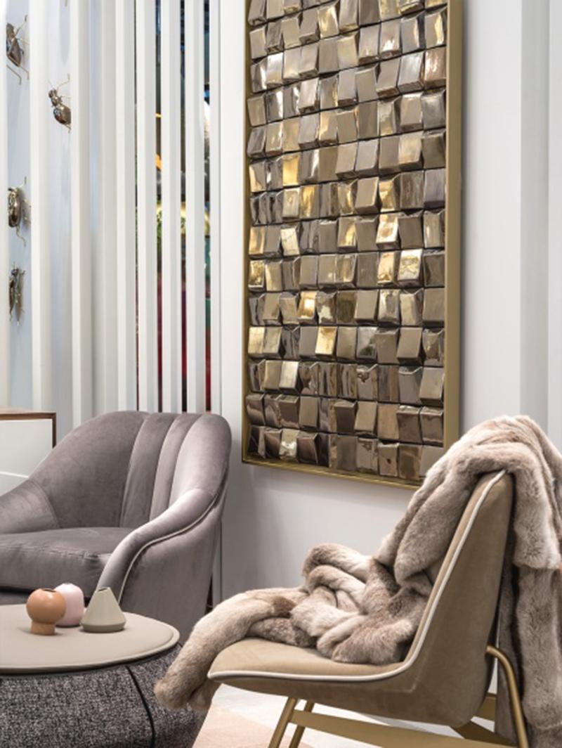Portoghese GIA Poltrona Paris Antracite con base in ottone lucido in vendita