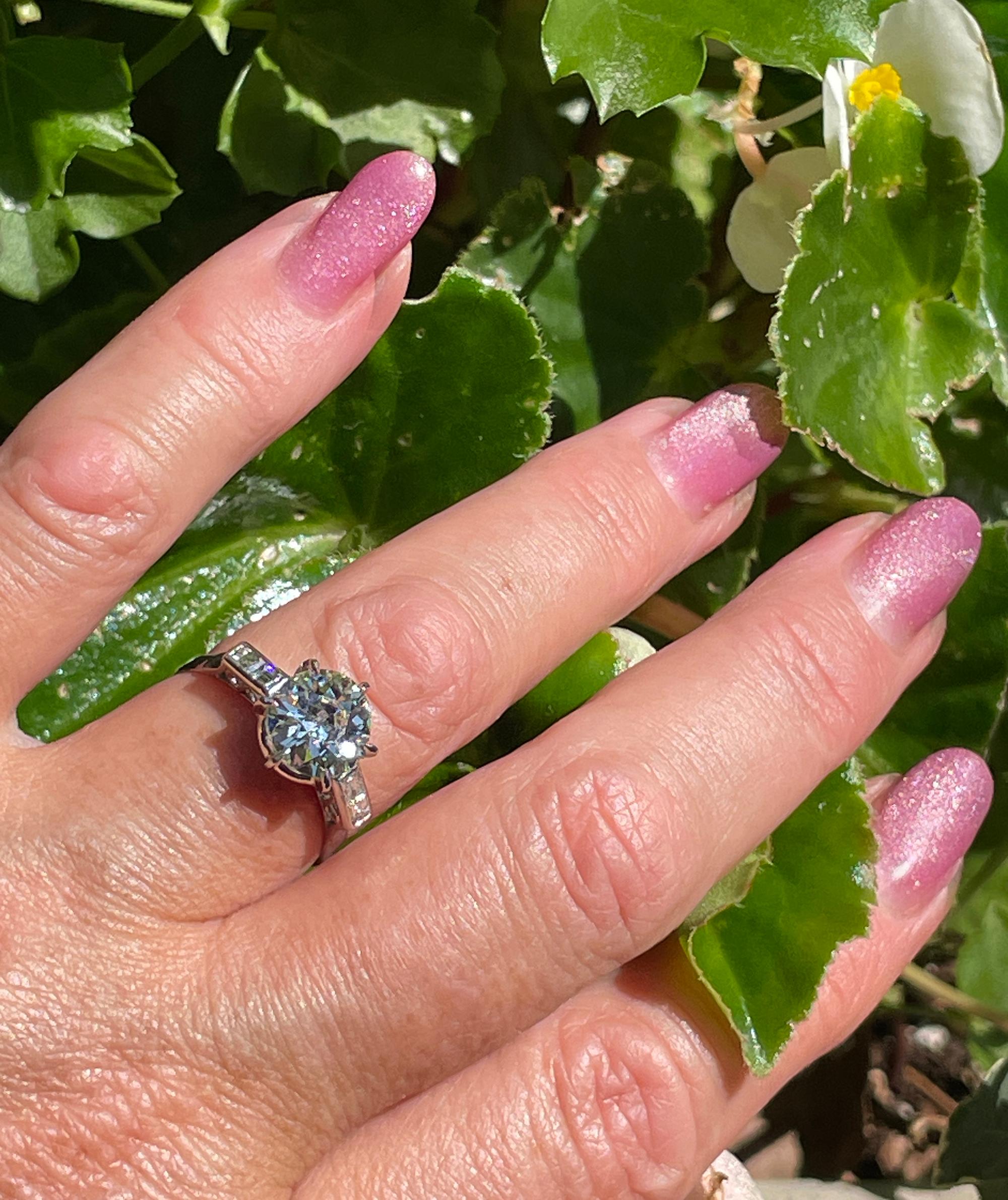 GIA Art Deco 3.24ctw Old European Diamond Engagement Antique Platinum Ring For Sale 8
