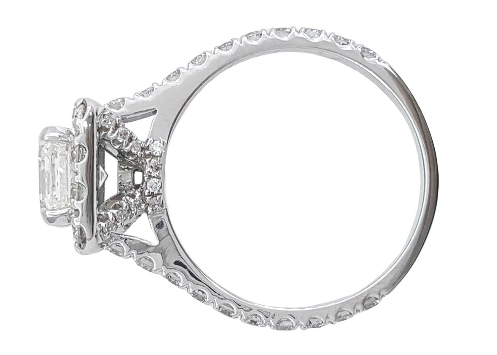 Asscher Cut Halo Diamond Engagement Ring. 
D COLOR
VS1 CLARITY 1.50 CARATS

