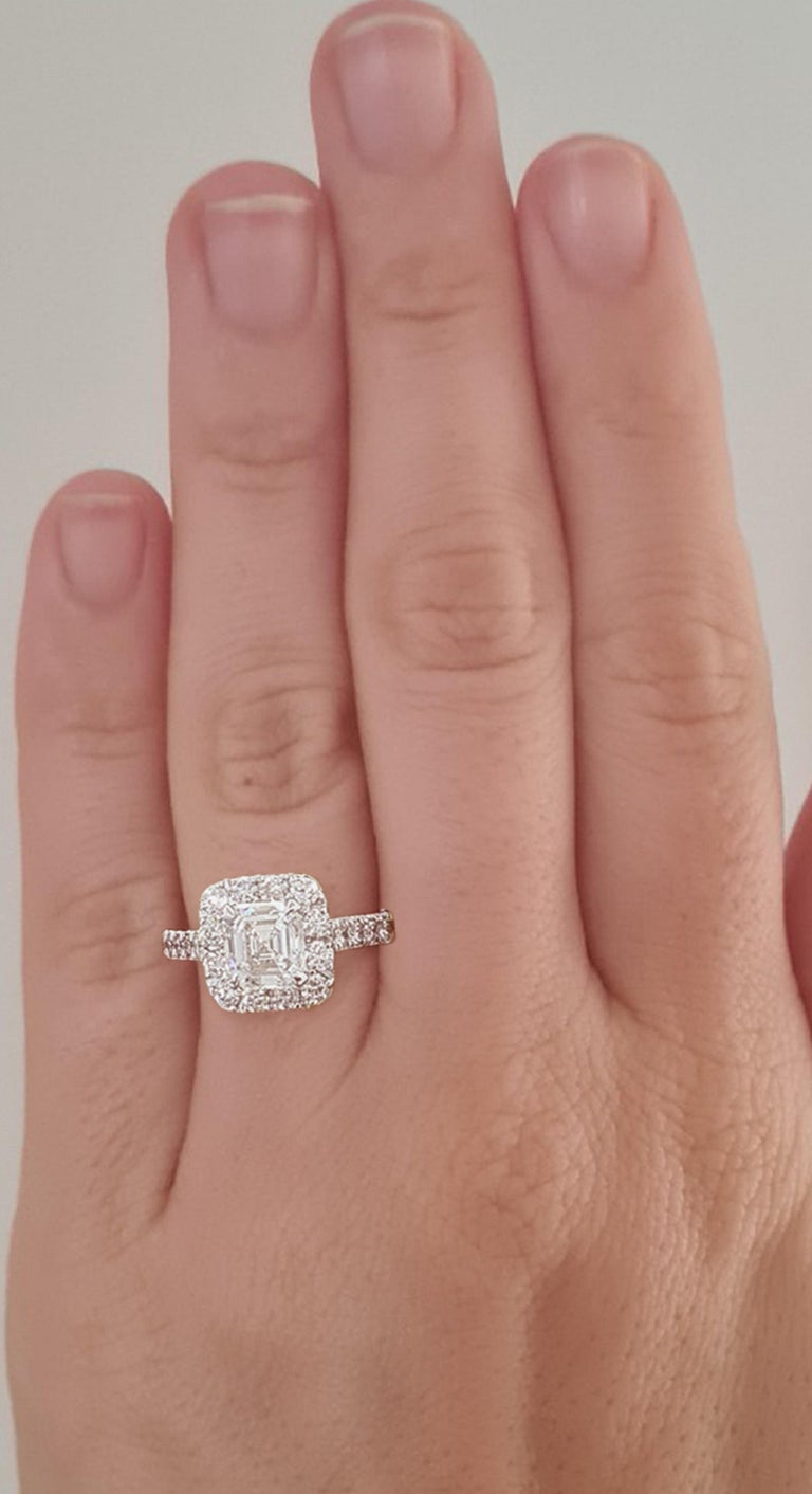 Round Cut GIA Asscher 1.51 Carat Cut Diamond Engagement Ring  For Sale