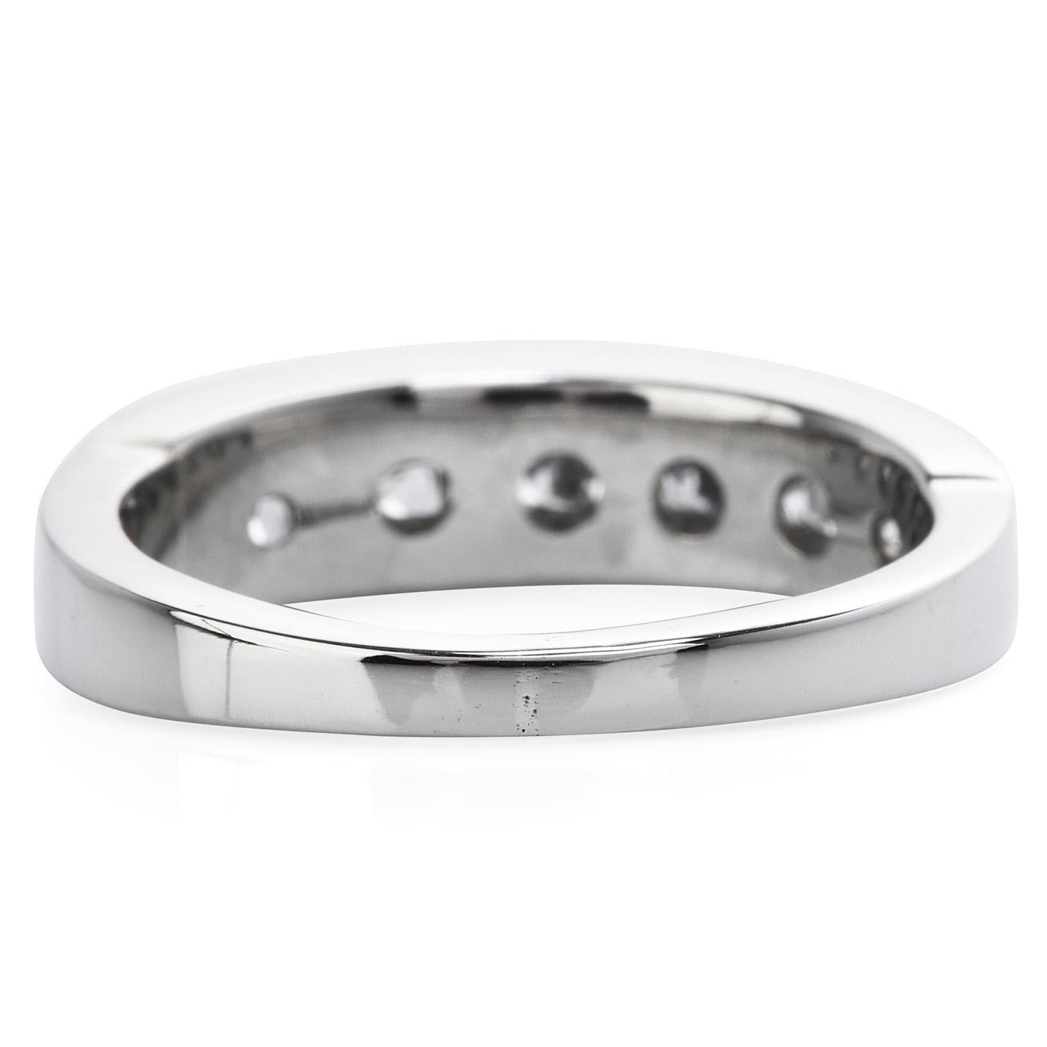 Art Deco GIA Asscher Cut Diamond Platinum Wedding Band Ring For Sale