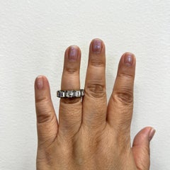 GIA Asscher Cut White Diamond Eternity Band in 18K Yellow Gold & Black Rhodium
