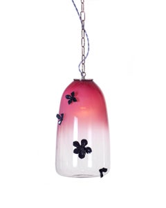 Gia Bell Pendant: Black and Clear Ombre Glass by Avram Rusu Studio