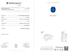 GIA & Bellerophon Certified 11.32 Carat Intense Blue Sapphire Diamond Ring