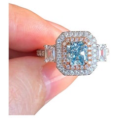 Anillo de diamantes azules GIA - Joyas Eze