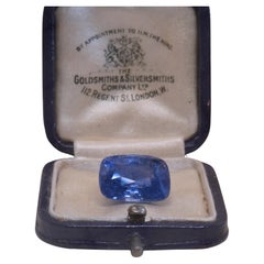 GIA Blue Sapphire Unheated Sri Lanka Vintage Certified Loose Emerald 13.31 Cts