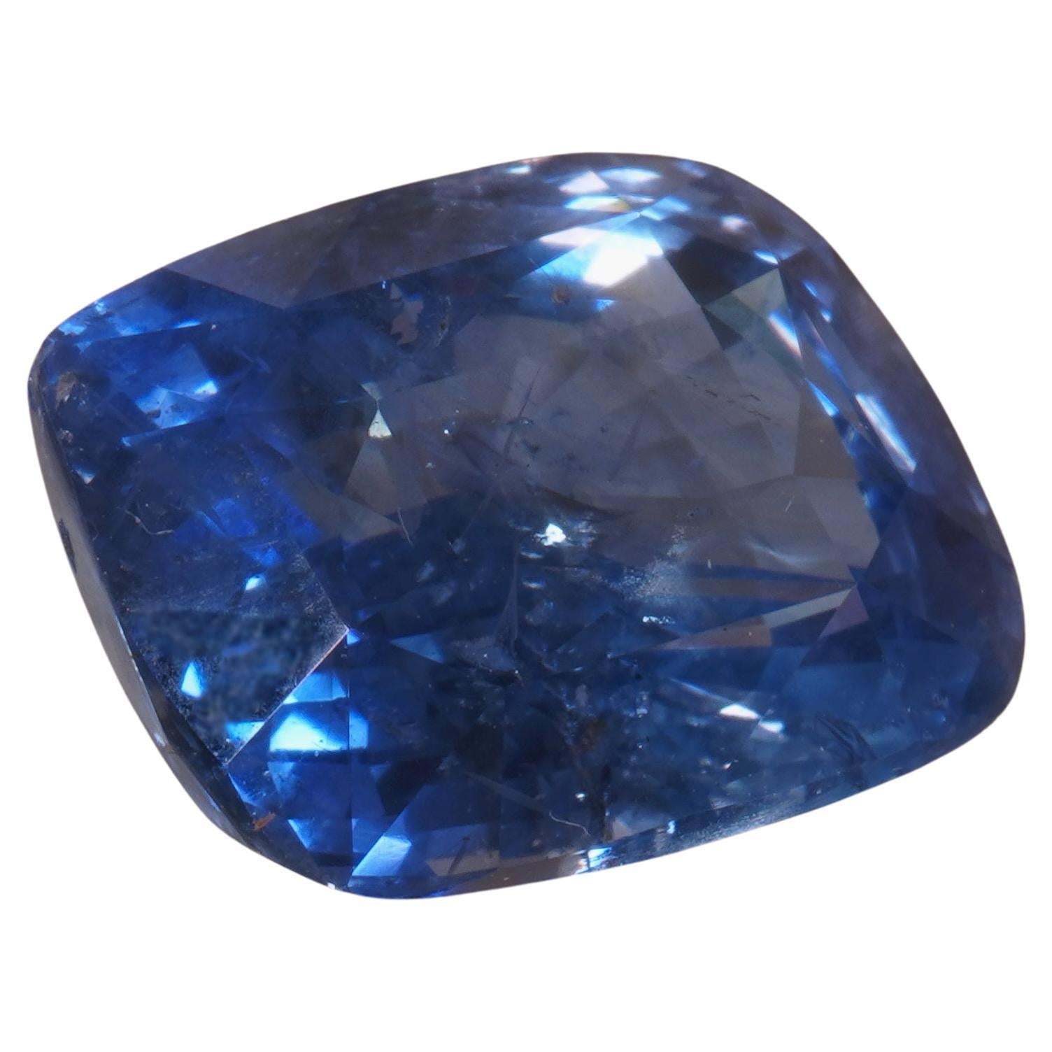 GIA Blue Sapphire Unheated Sri Lanka Vintage Certified Loose Emerald 13.31 Cts 4