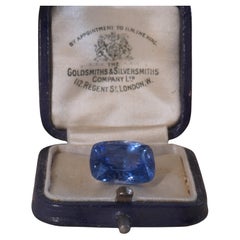 GIA Blue Sapphire Unheated Sri Lanka Vintage Certified Loose Emerald 13.31 Cts