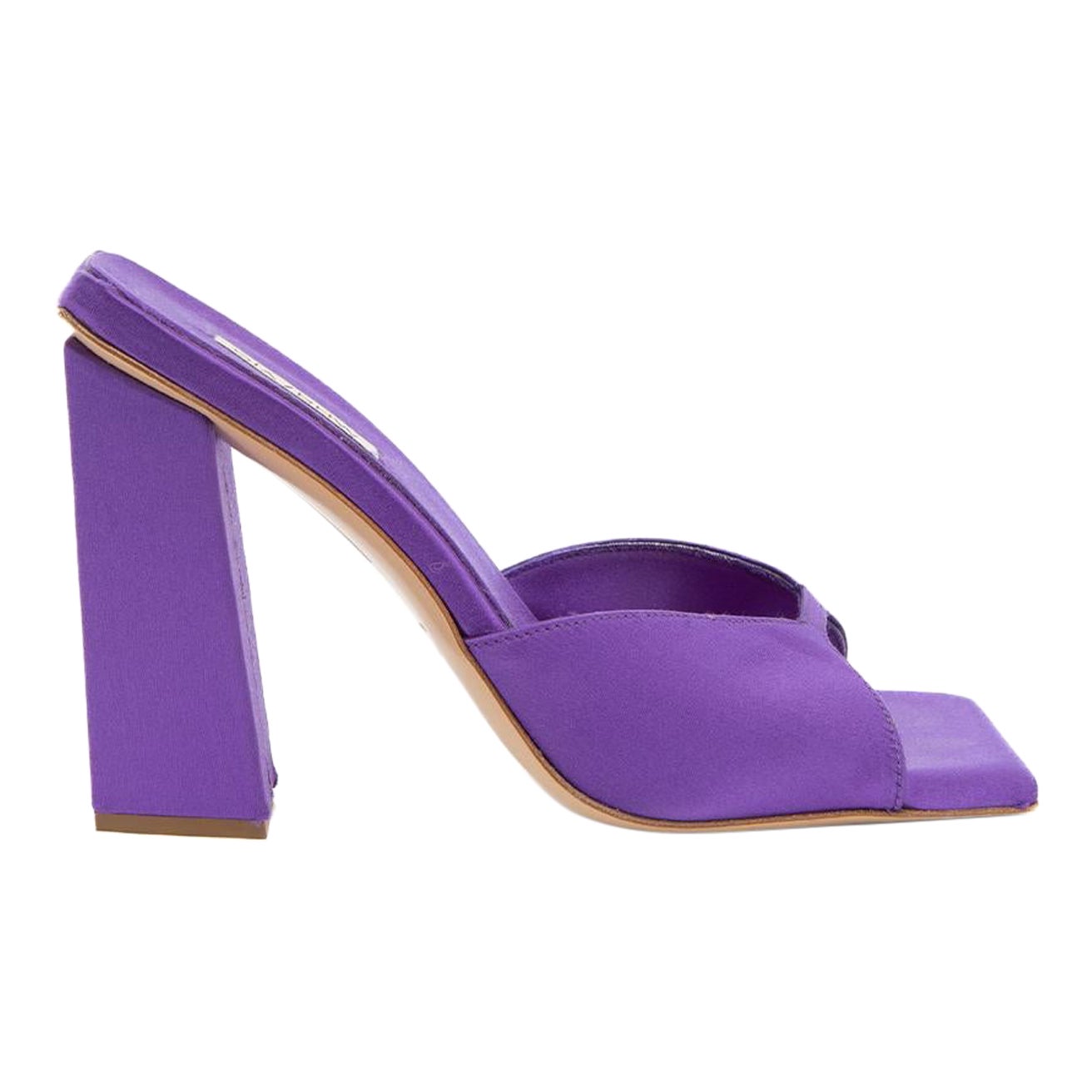Gia Borghini Purple Satin Square Toe Mules Size IT 35