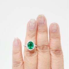 GIA Brazilian Paraiba Tourmaline and White Diamond Ring in Platinum