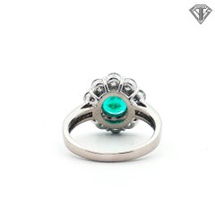 GIA Brazilian Paraíba Tourmaline Pt900 Diamond Halo Ring, 1.64ct, No Treatment