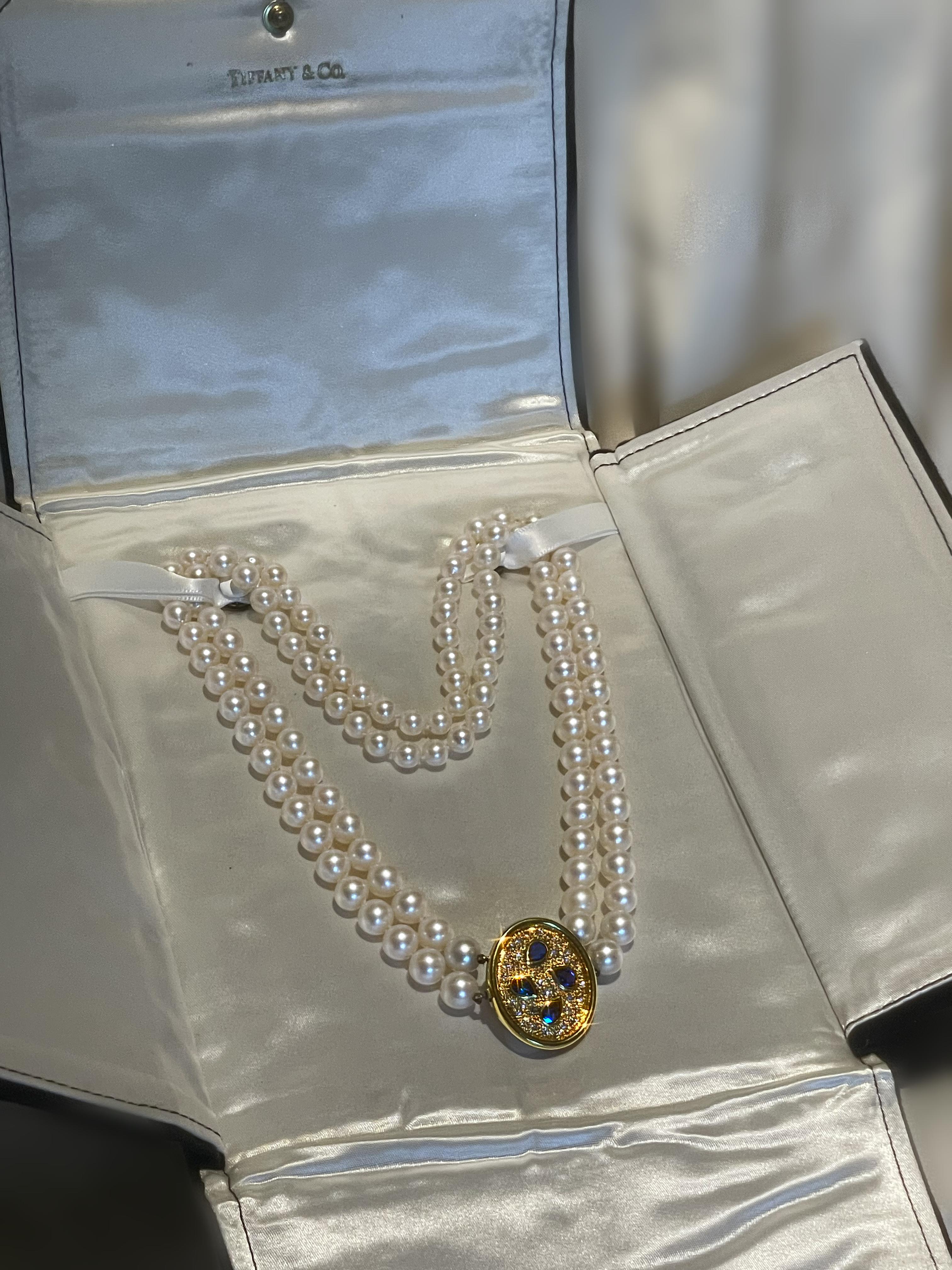 GIA Burma 18K Saphir No Heat Diamant Perle Halskette Anhänger Vintage Cert Rare im Angebot 6