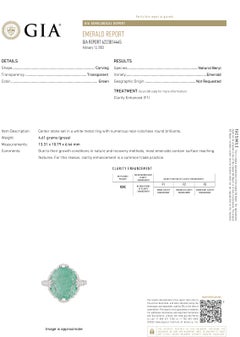 GIA Certified Old Carved Emerald Diamond 6.15 Carat Eighteen Karat Gold Ring