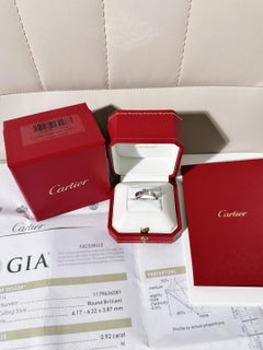 GIA Cartier 18K White Gold LOVE Solitaire 0.92ct Diamond Engagement Ring