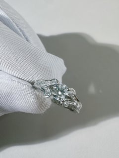 GIA Cartier Ballerine Solitaire 18K White Gold Diamond 0.51ct VVS1 Color H Ring