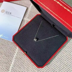 GIA Cartier C de Cartier 0.70ct Diamond Solitaire Necklace in 18k White Gold