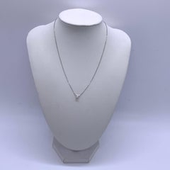 GIA Cartier C de Cartier 18K White Gold Solitaire Diamond Pendant Necklace