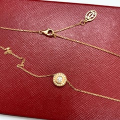 GIA Cartier d'Amour Necklace 18K Rose Gold Paved Diamond Diamants Legers