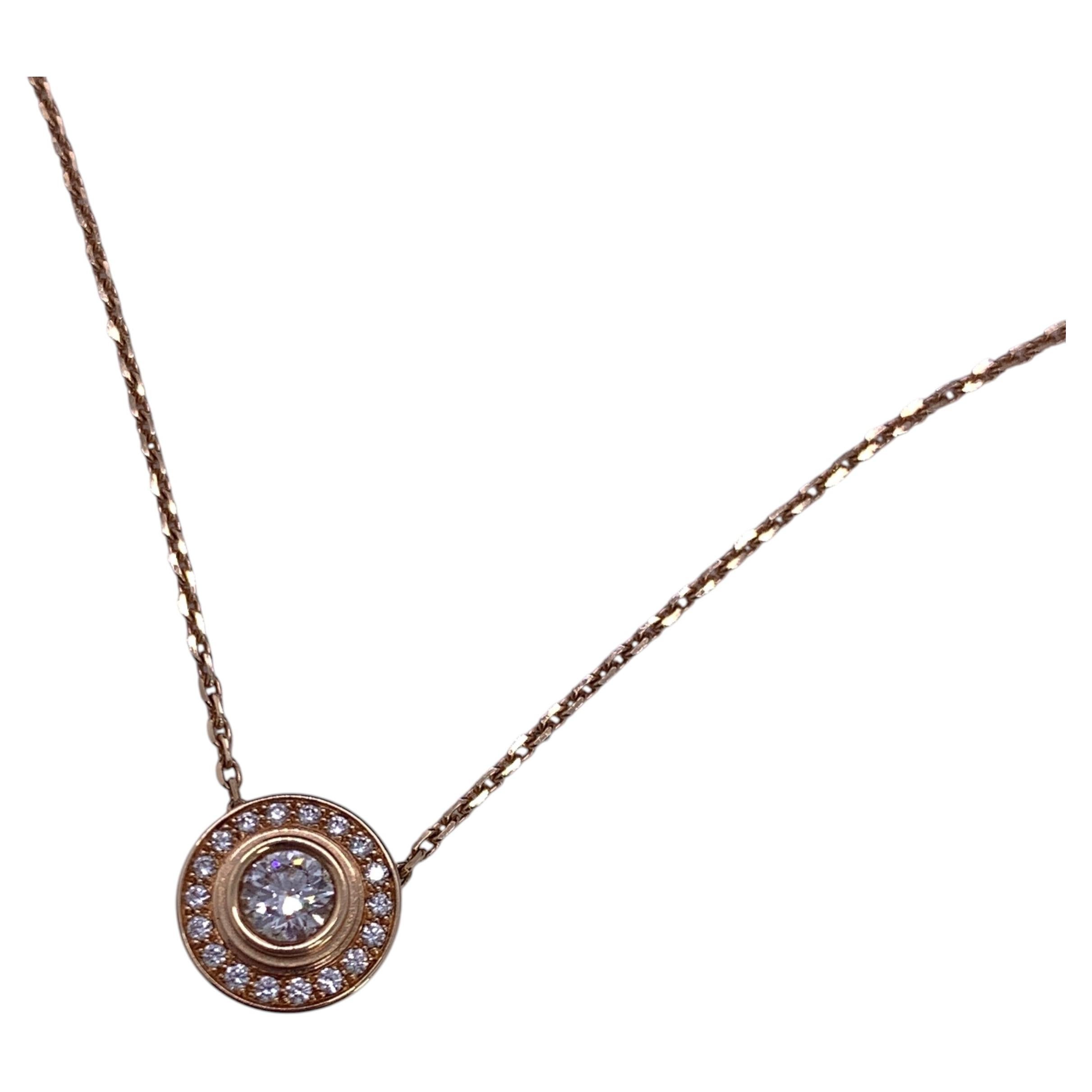 Collana Cartier d'Amour di GIA in oro rosa 18 carati con pavé di diamanti e diamanti legers
