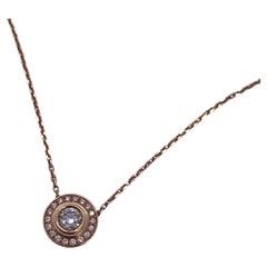 GIA Cartier d'Amour Necklace 18K Rose Gold Paved Diamond Diamants Legers