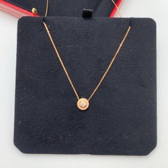 GIA Cartier d'Amour Paved Diamond 18K Rose Gold Pendant Necklace